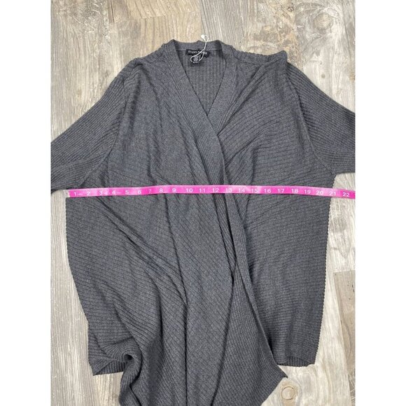 NWOT Eileen Fisher Bark Ribbed 100% Wool Cardigan Sweater XL Angle Front  Gray - Picture 7 of 8
